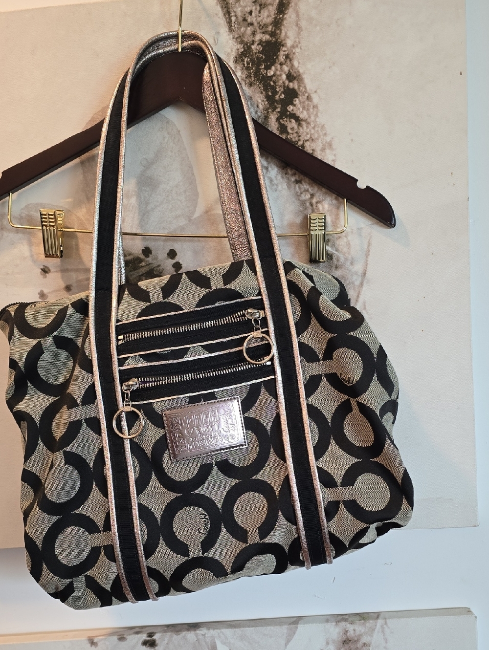 💜Breathtaking Coach Poppy And Purple Satin Bag W/ Original Key Tag